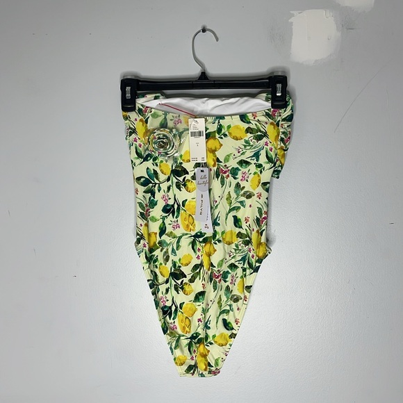 ANTHROPOLOGIE Lemon Print Tie Front One Piece Swimsuit Size Small - Picture 6 of 8